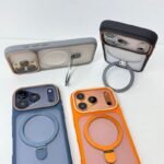 Triangle Metal Stand Magsafe Matte Back Cover