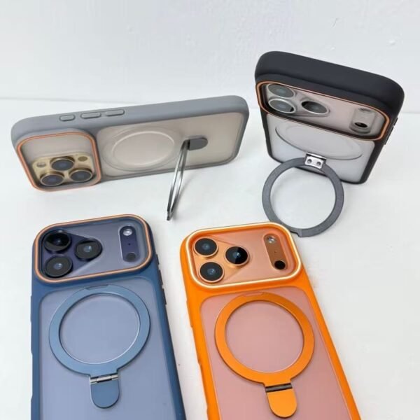 Triangle Metal Stand Magsafe Matte Back Cover